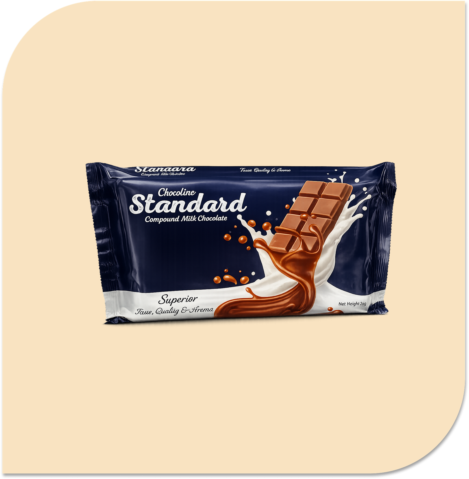Group 298 CHOCOLINO COMPOUND CHOCOLATE SLAB STANDARD MILK - 2KG Cooking Chocolate - Image 1